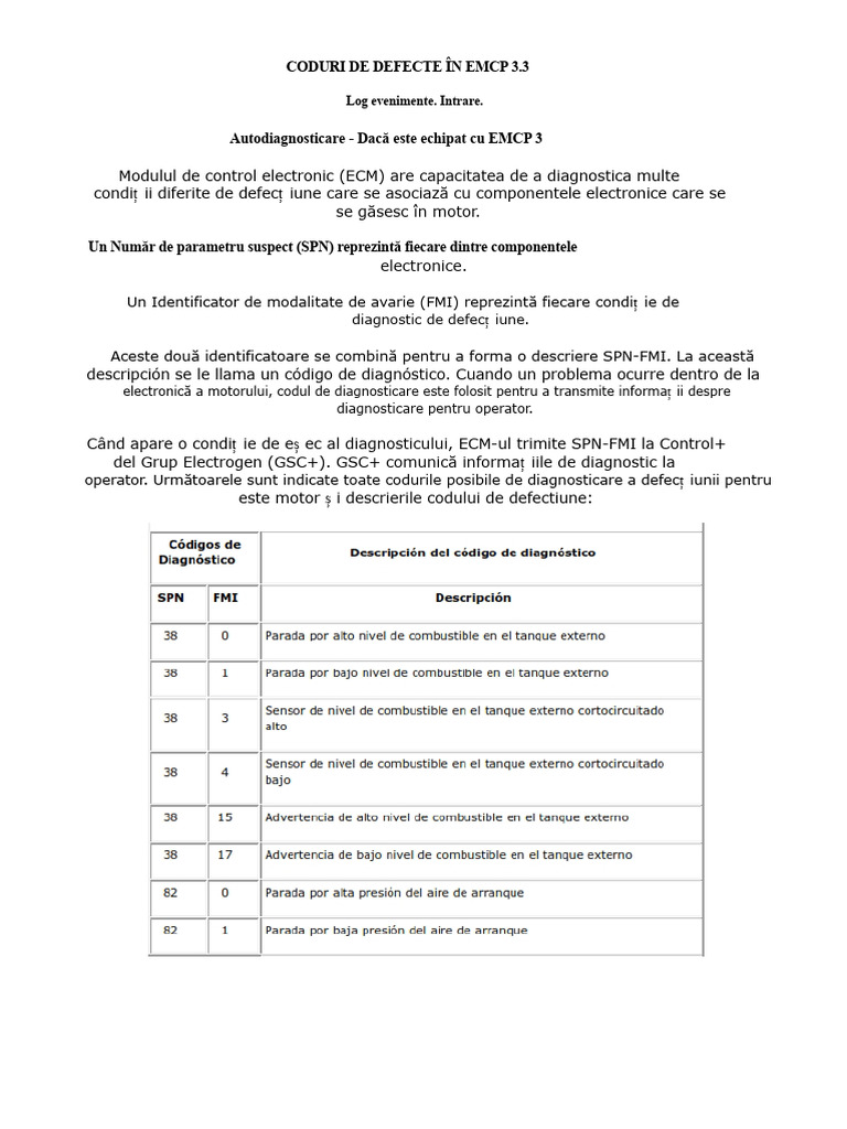 Coduri de Defecte Generator | PDF