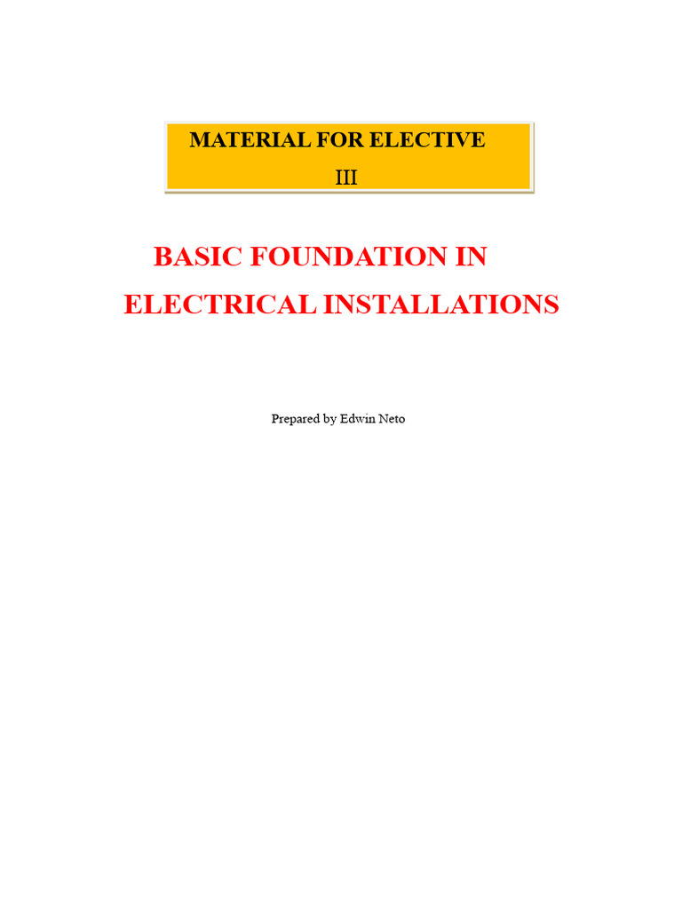 Low Voltage Electrical Installations Guide | PDF | Incandescent Light ...
