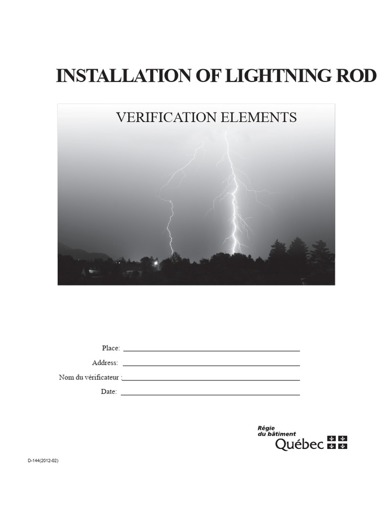 Lightning Rod Installation Guidelines | PDF | Electrical Wiring | Equipment