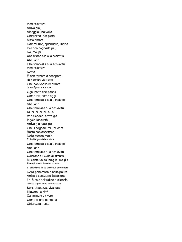 Vieni Chiarezza Lettera Menudo | PDF