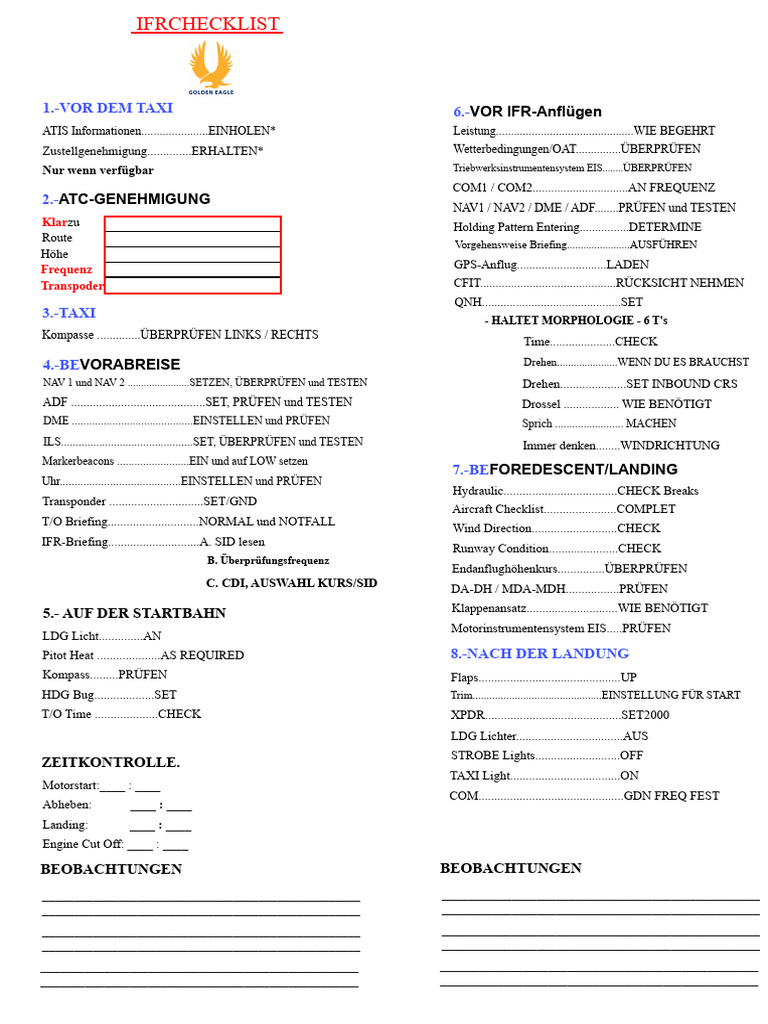 IFR CHECKLIST Version 03.07.13 | PDF