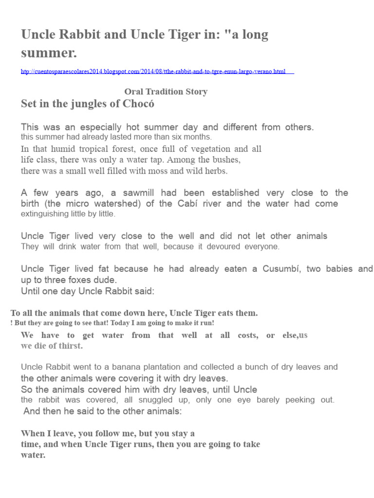 Uncle Rabbit and Uncle Tiger in | PDF