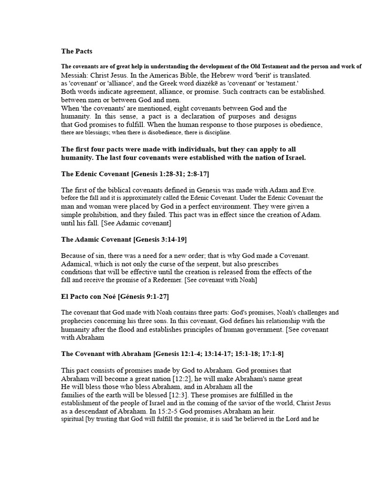 Understanding Biblical Covenants | PDF | Covenant (Biblical) | New Covenant
