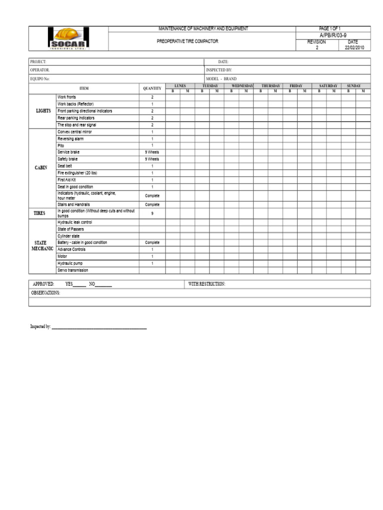 A PB R 03 9 Preoperational Asphalt Compactor | PDF | Motor Vehicle ...