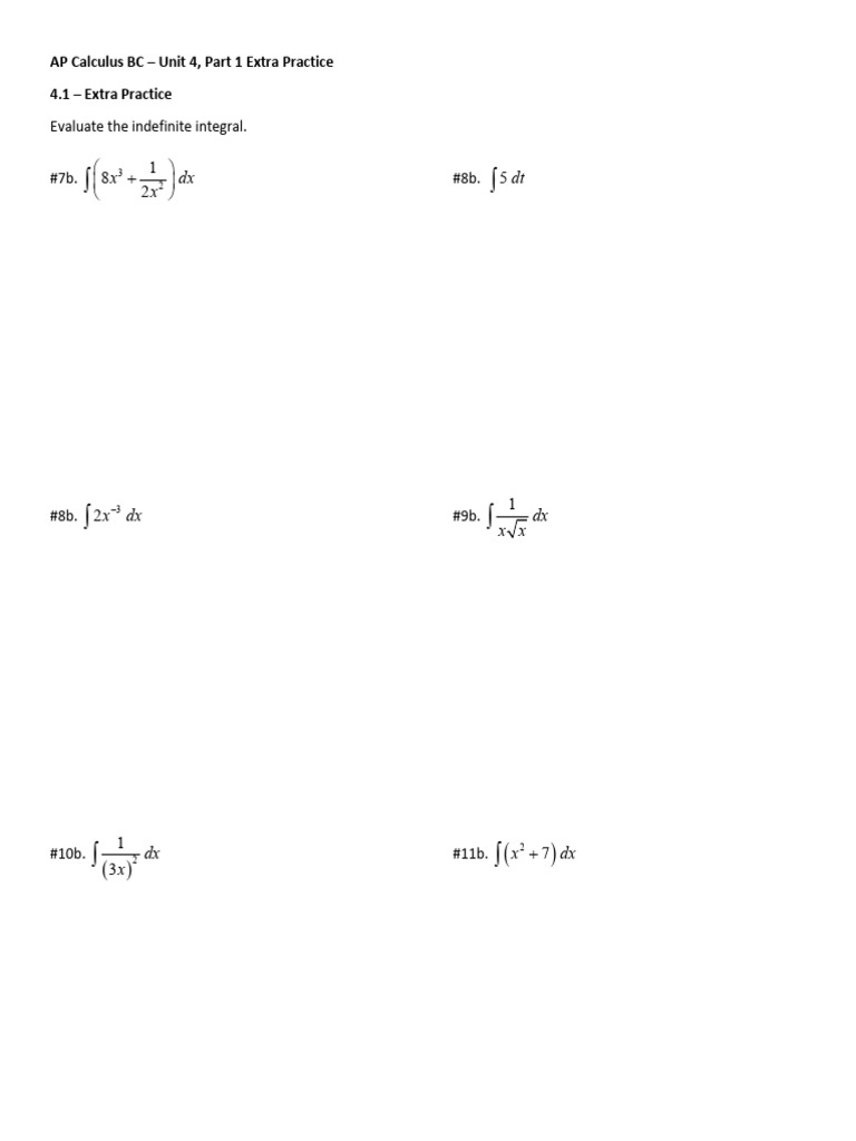 AP Calculus BC Unit 4 Practice Problems | PDF | Mathematical Analysis