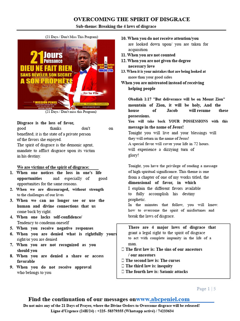 Breaking The Disgrace Laws | PDF | Deliverance Ministry