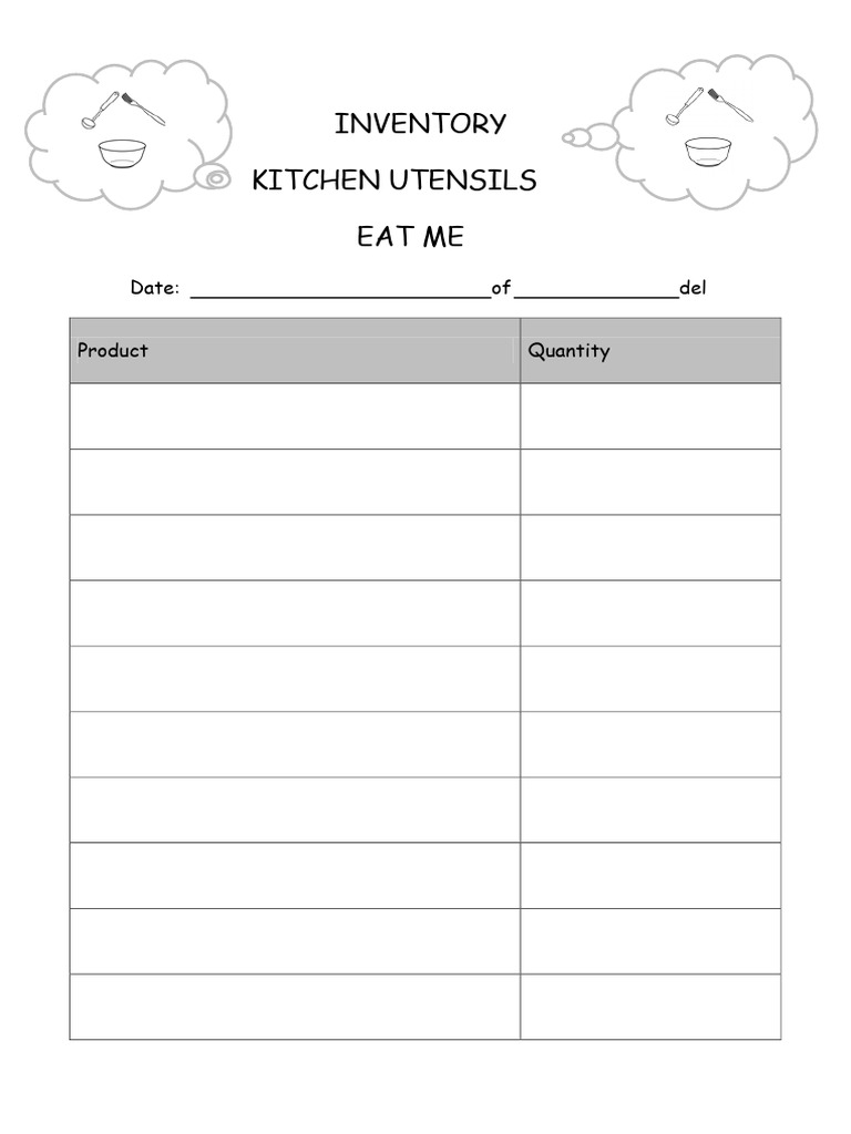 INVENTORY Kitchen Utensils | PDF