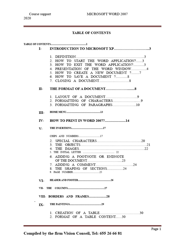 Microsoft Word 2007 Course Guide | PDF | Window (Computing) | Microsoft ...