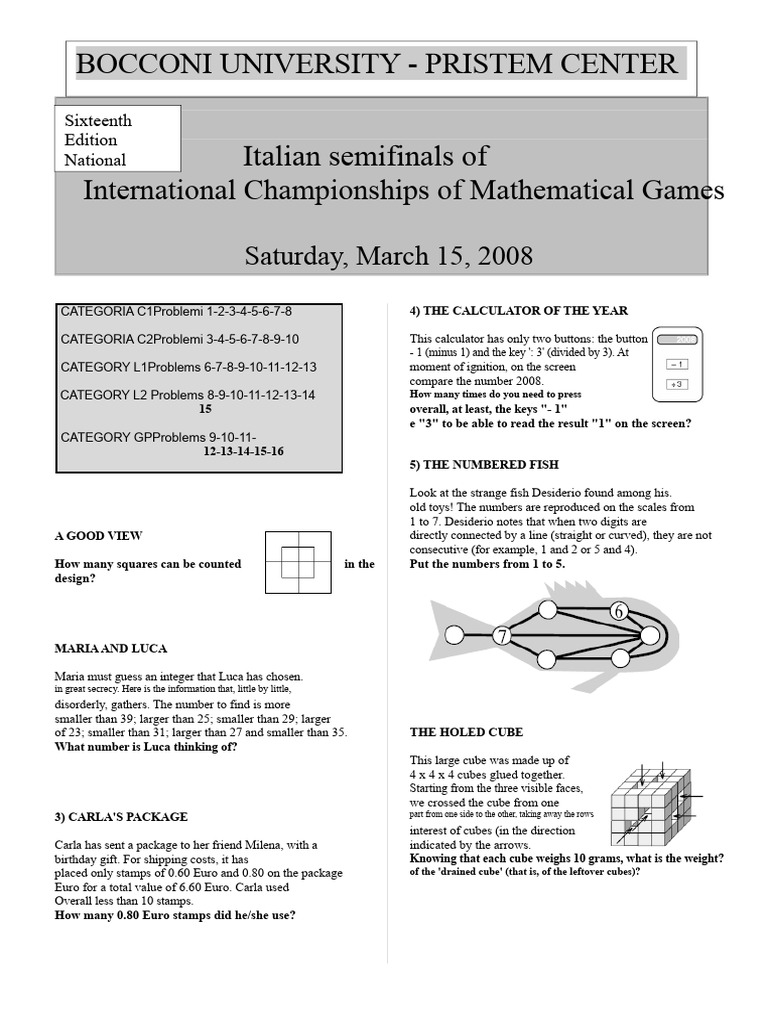 International Championships of Mathematical Games - The Semifinals of ...