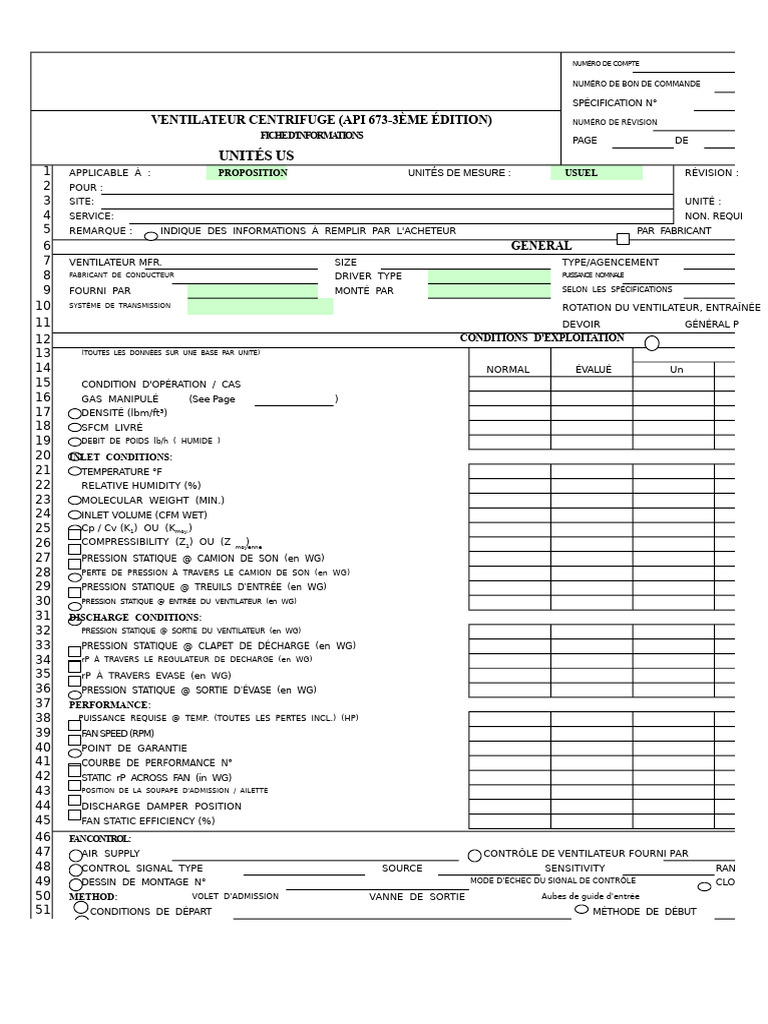 Fiche Technique Ventilateur Centrifuge API 673 | PDF | Chaleur ...