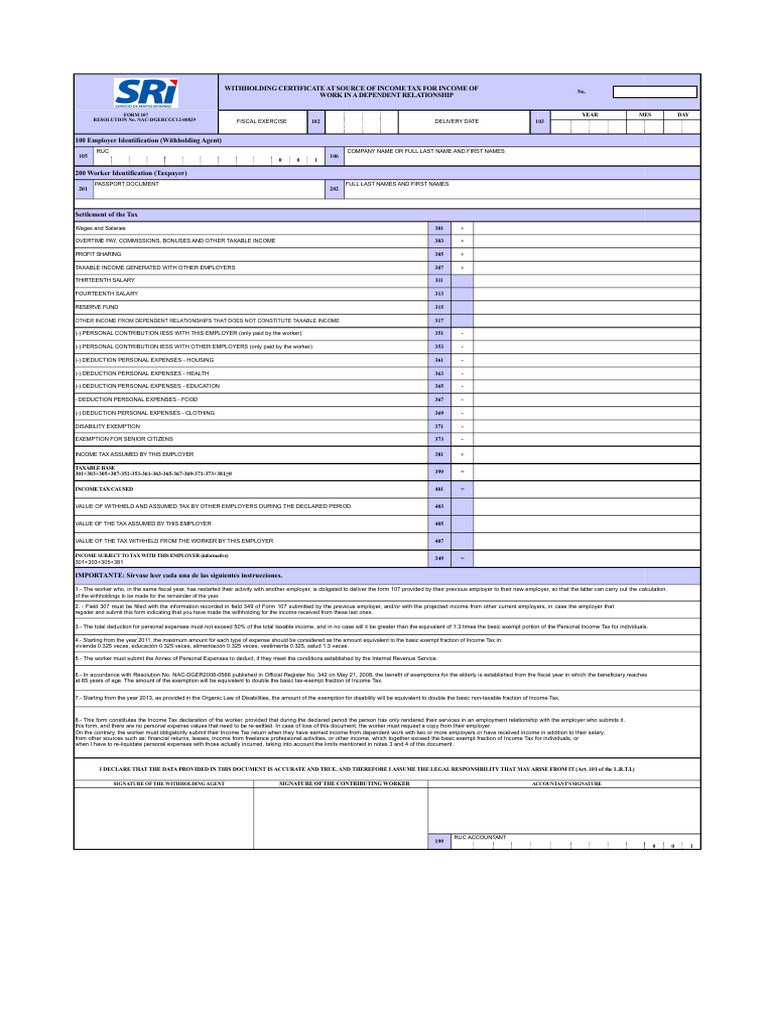 Form 107 | PDF | Income Tax | Tax Deduction