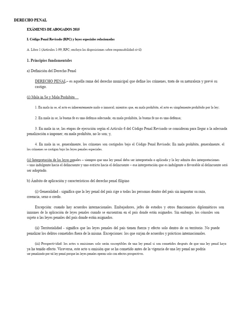 Fundamentos del Derecho Penal en Filipinas | PDF | Crímenes | Crimen y ...
