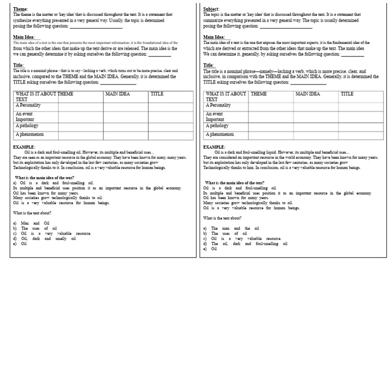 Theme-Title-And-Main-Idea 2 | PDF