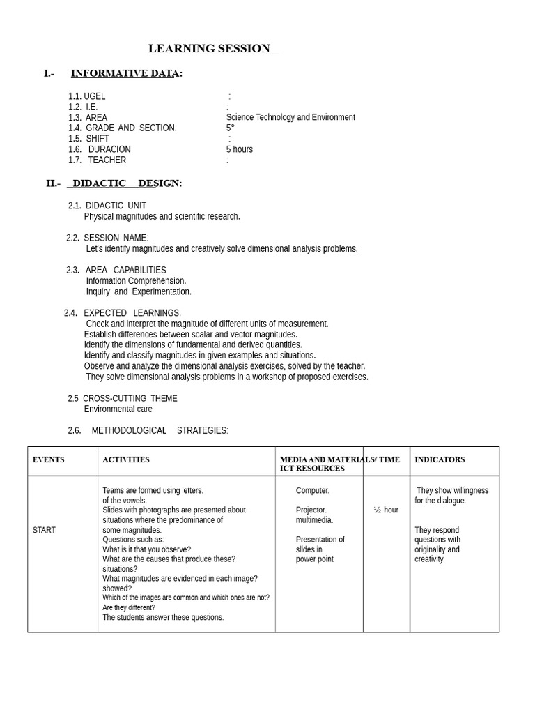 Dimensional Analysis Learning Session | PDF