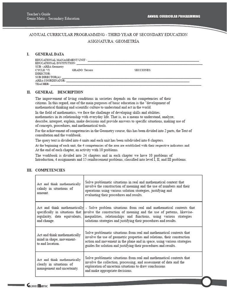 Geometry Curriculum Guide for Teachers | PDF | Curriculum | Mathematics