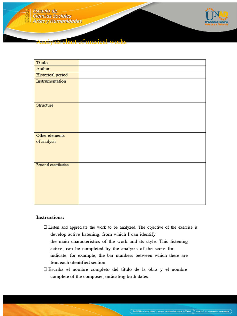 Analysis Table | PDF | Performing Arts | Elements Of Music