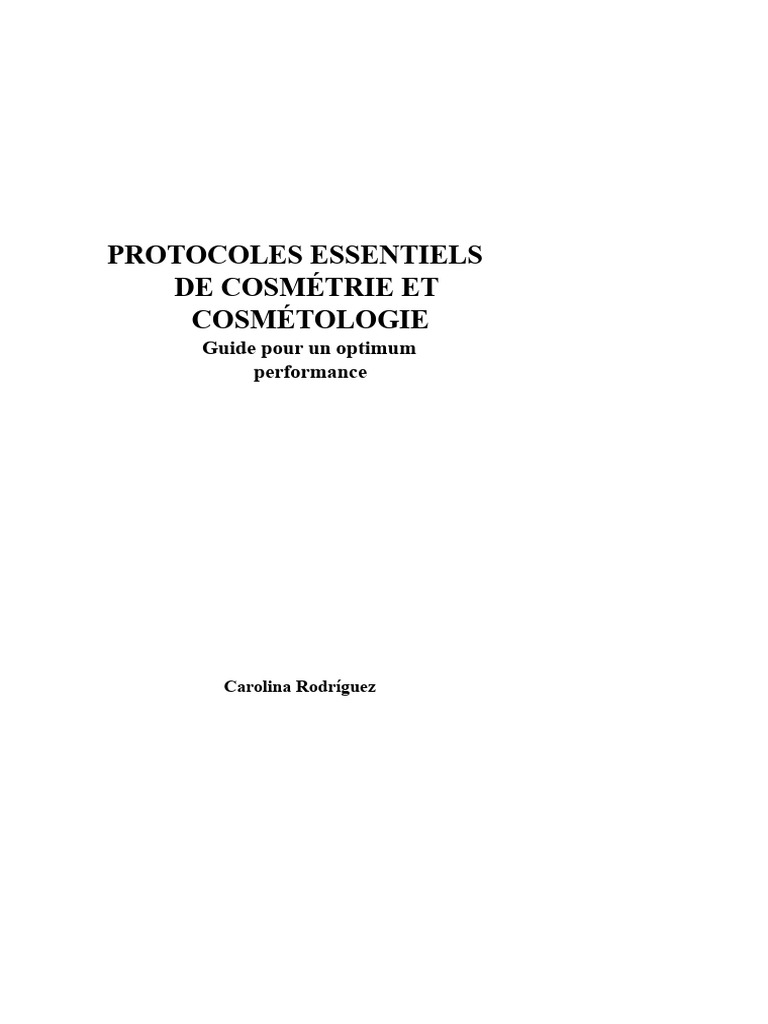 Protocoles de cosmétologie essentiels | PDF | Cosmétique
