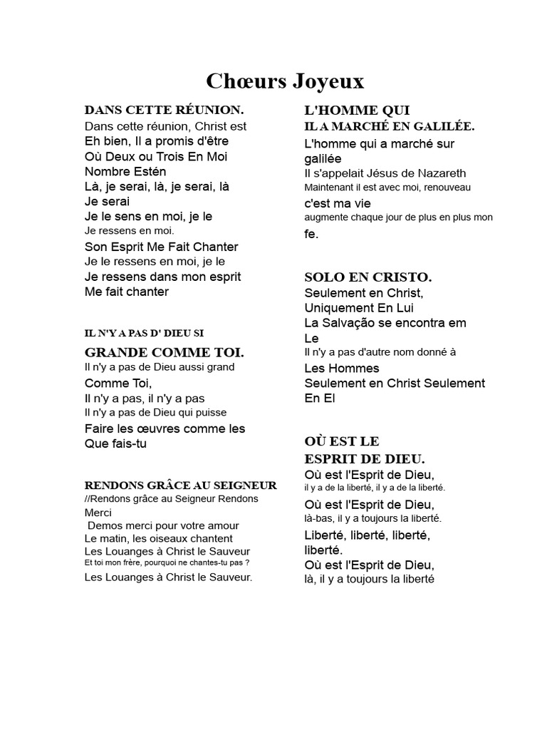 Chants de Louange et d'Adoration | PDF | Saint-Esprit | Dieu