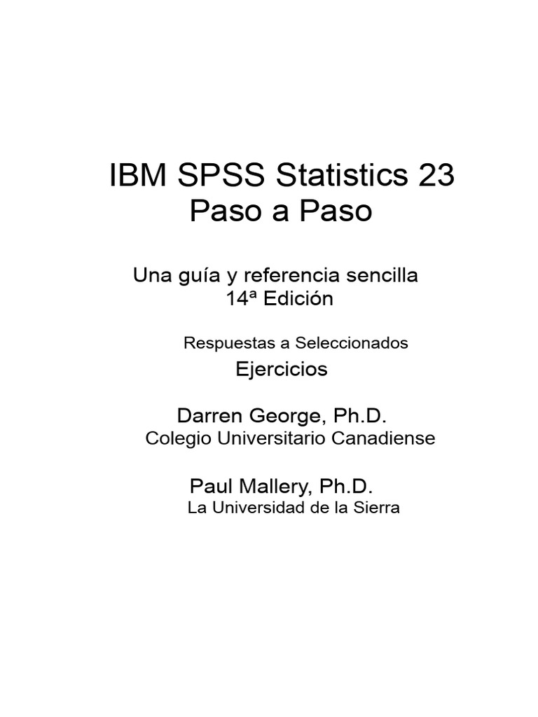 Guía de IBM SPSS Statistics 23 | PDF | Spss | Estadísticas descriptivas