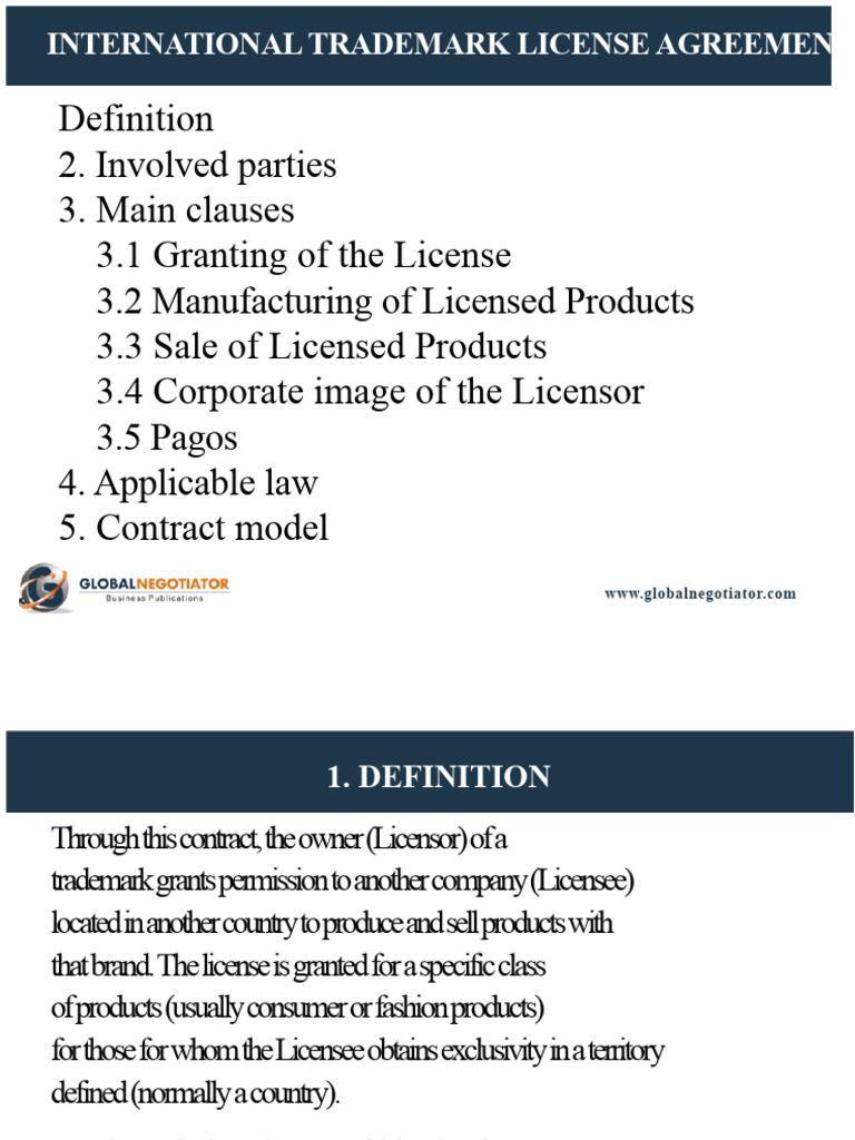 International Trademark License Agreement Pdf preview