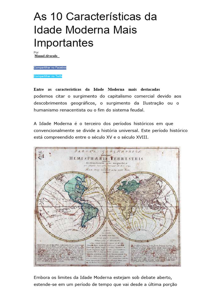 Características da Idade Moderna Explicadas | PDF | Idade Moderna | Science