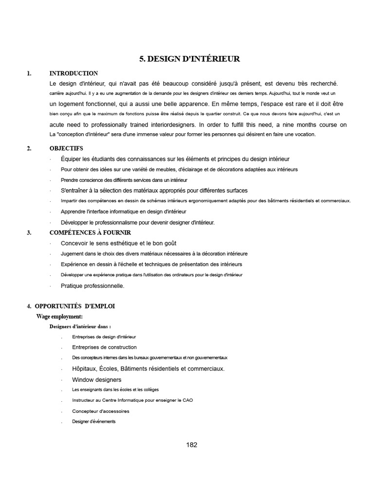 Formation en Design d'Intérieur Professionnel | PDF | Conception | Dessin