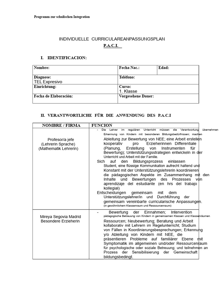 PACI-Format 1ºTEL | PDF