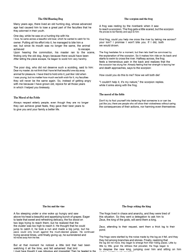 Unknown Fables With A Moral | PDF