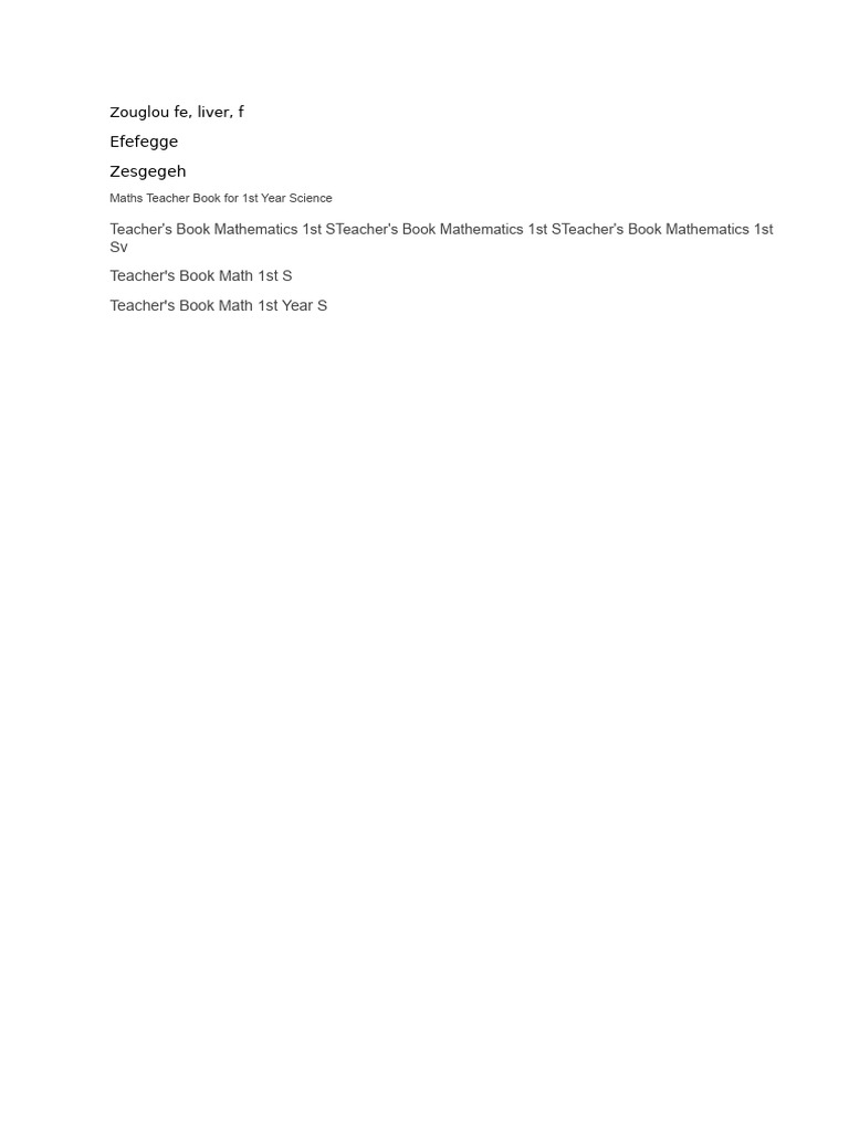 Math Teacher Book 1st S Edition 2011 | PDF