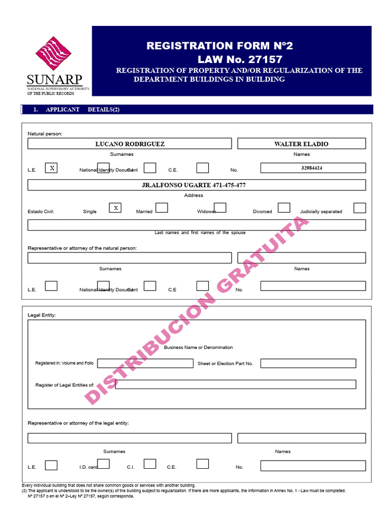 Property Registration Form Nº2 Guide | PDF | Notary Public | Deed
