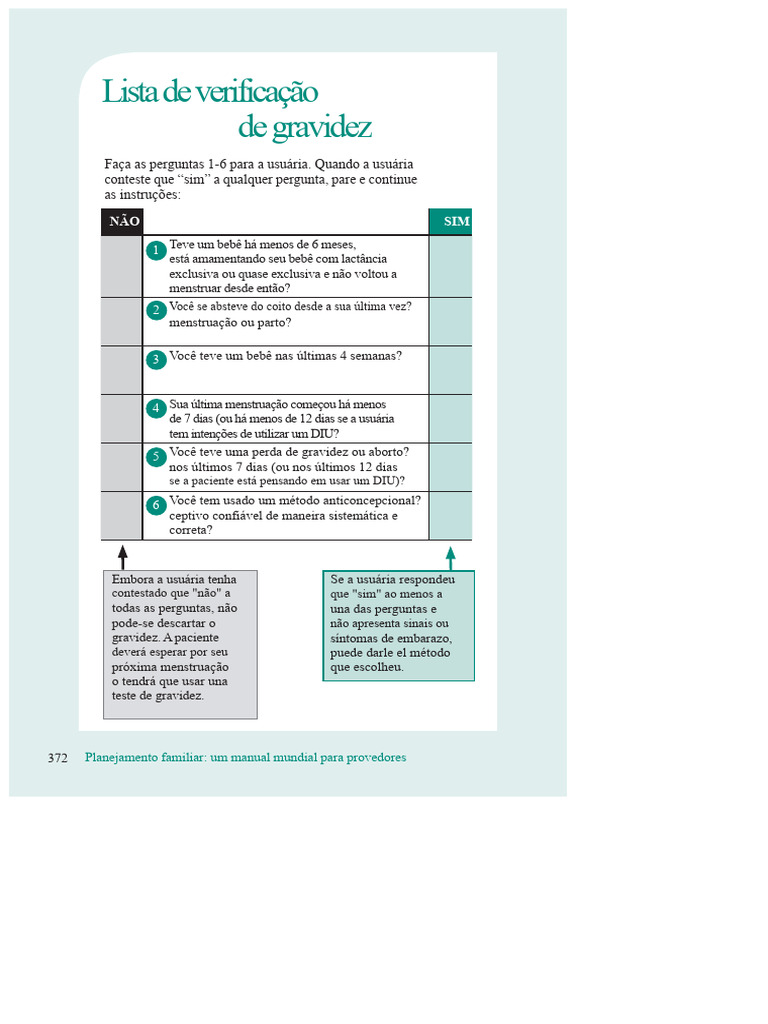 Lista de Verificação de Gravidez | PDF