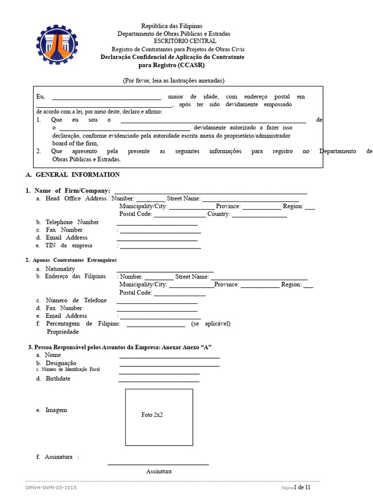 Formulário Ccasr DPWH | PDF | Enchente | Ponte