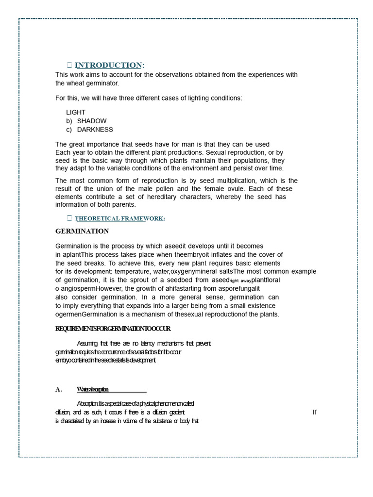 Report Wheat | PDF | Seed | Germination