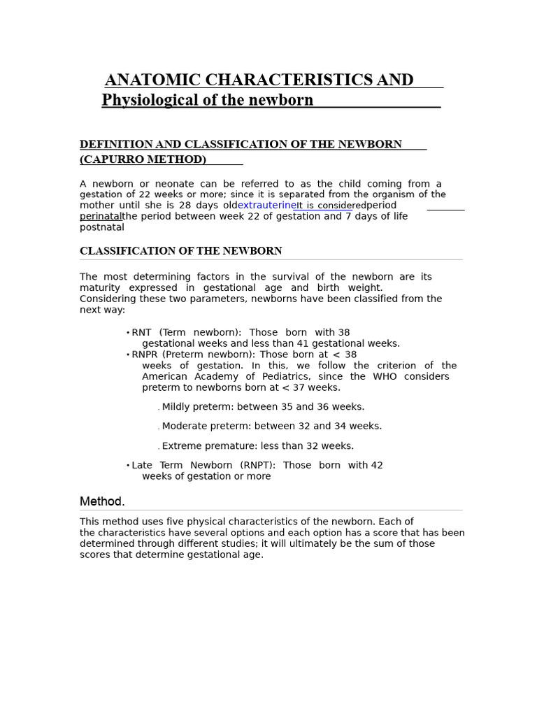 Newborn Classification and Assessment Methods | PDF | Lung | Digestion