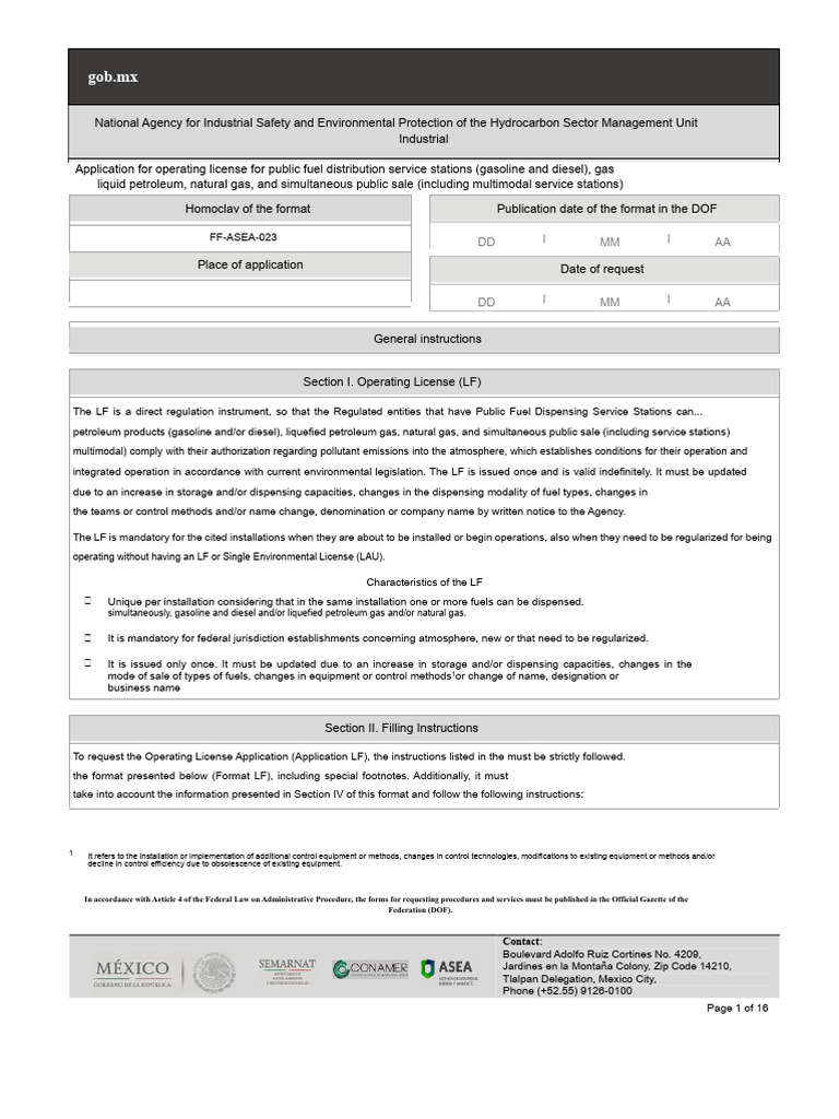 Operating License Application for Fuel Stations | PDF | Natural Gas ...