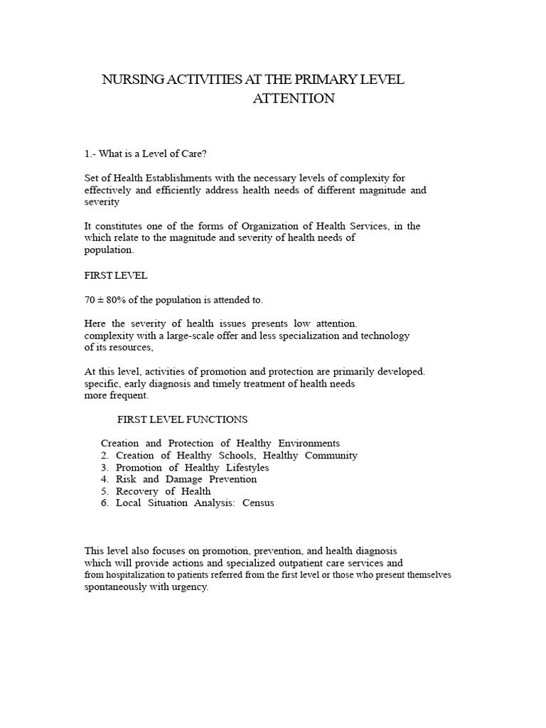 Nursing Activities in Primary Care | PDF | Sterilization (Microbiology ...