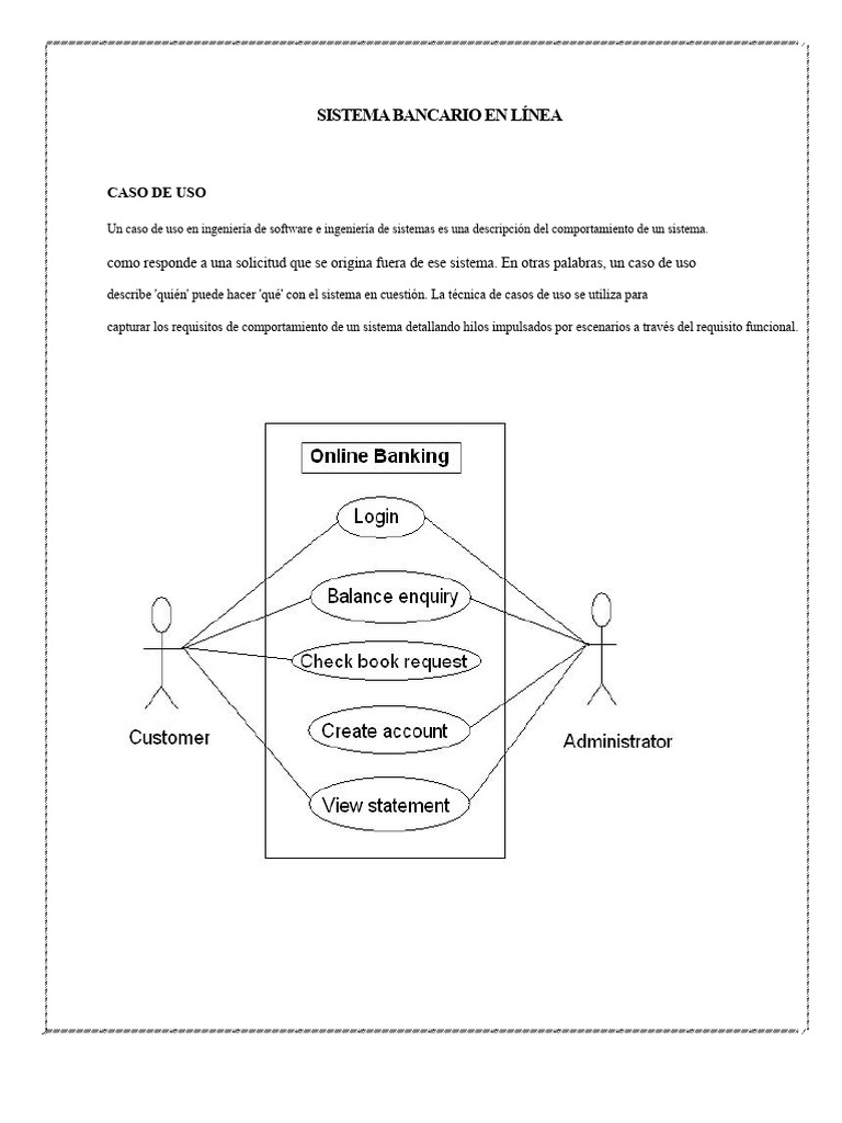 Casos de Uso y Diagramas en Banca Online | PDF | Caso de uso ...