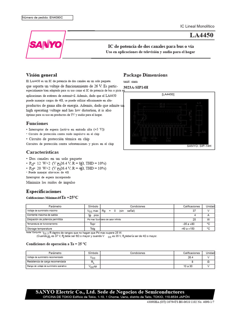 LA 4450 | PDF | Corriente continua | Resistor
