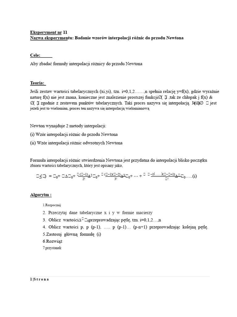 Exp 11 Forward Interpolation | PDF