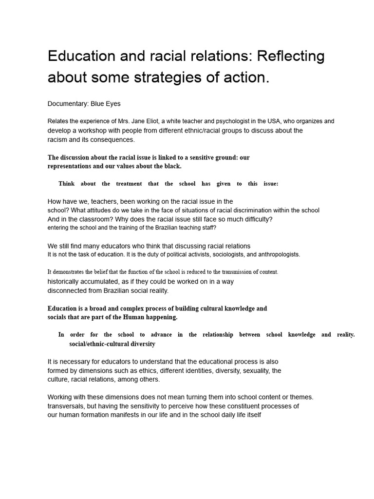 Strategies for Racial Equity in Education | PDF | Racism ...