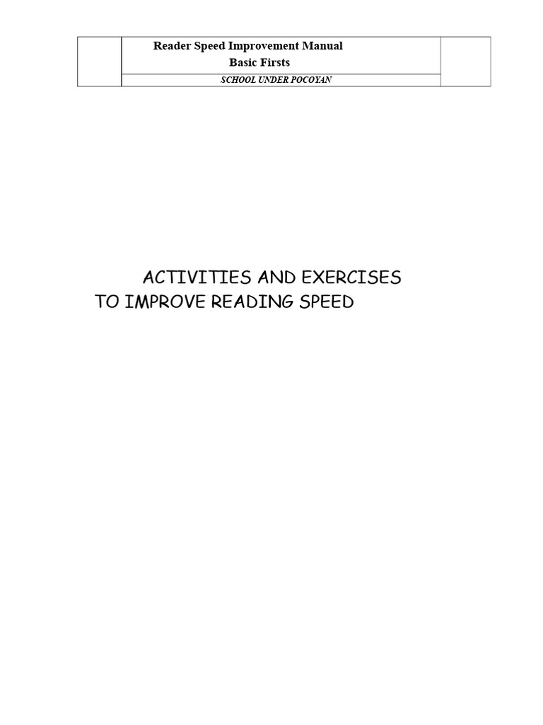 Exercises To Improve Reading Speed | PDF | Flowers | Petal