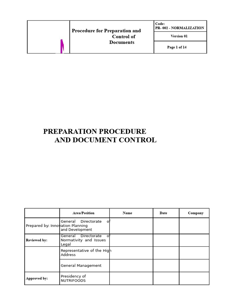 03 - Document Control Procedure | PDF | Quality Management | Regulatory ...