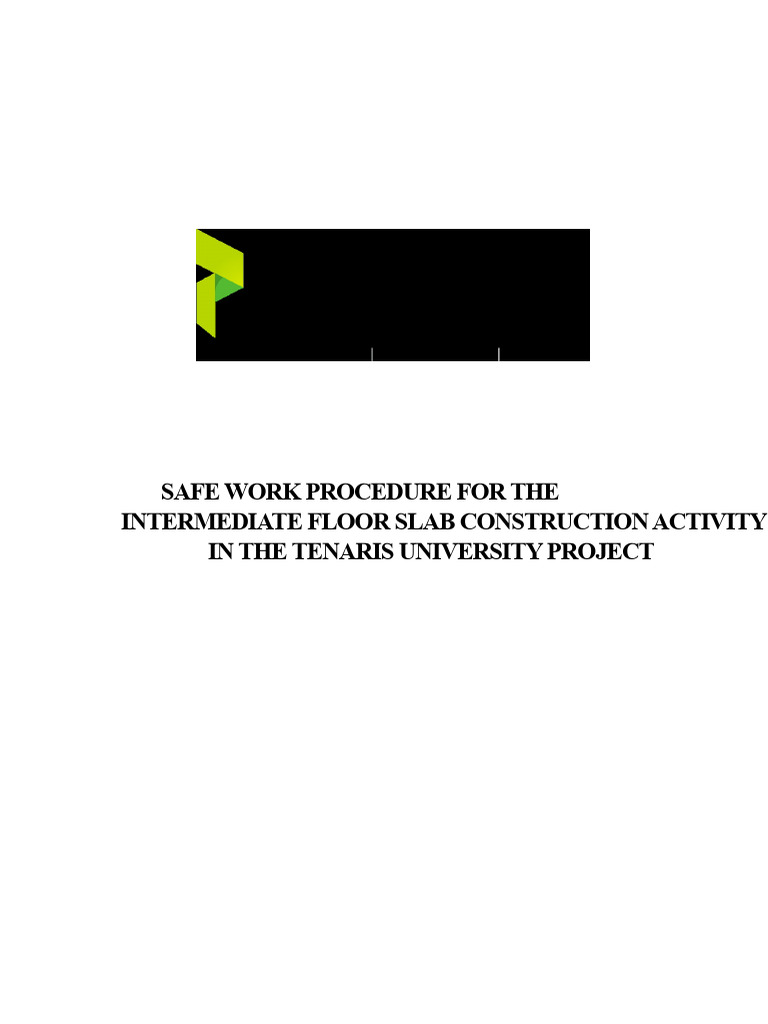 Intermediate Floor Slab Safety Procedure | PDF | Concrete | Scaffolding