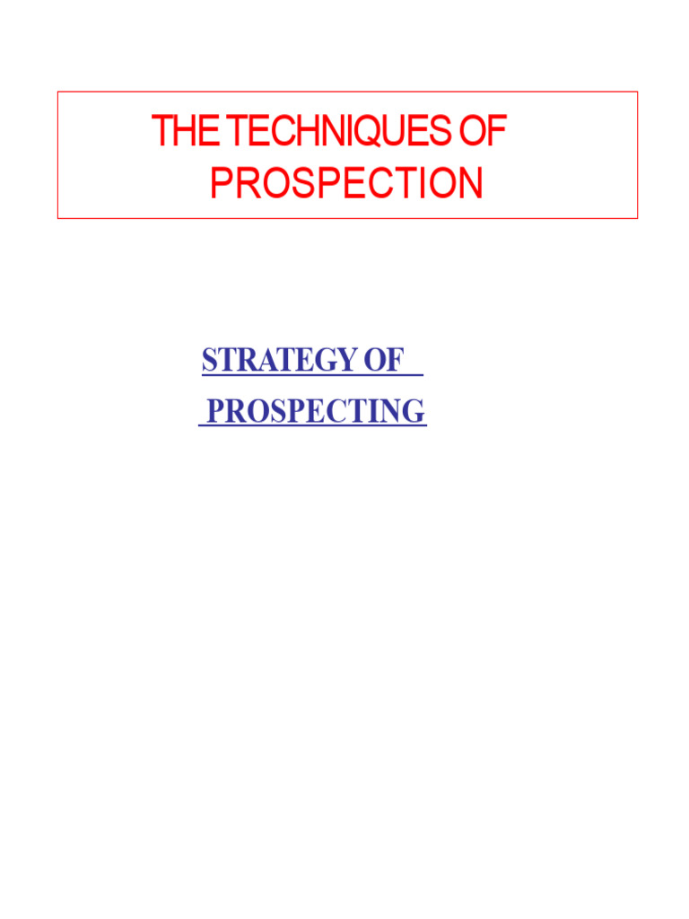 Effective Prospecting Techniques Guide | PDF | Sales | Interactive ...