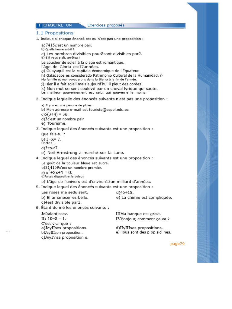 Exercices sur les propositions logiques | PDF | Métalogique | Logique