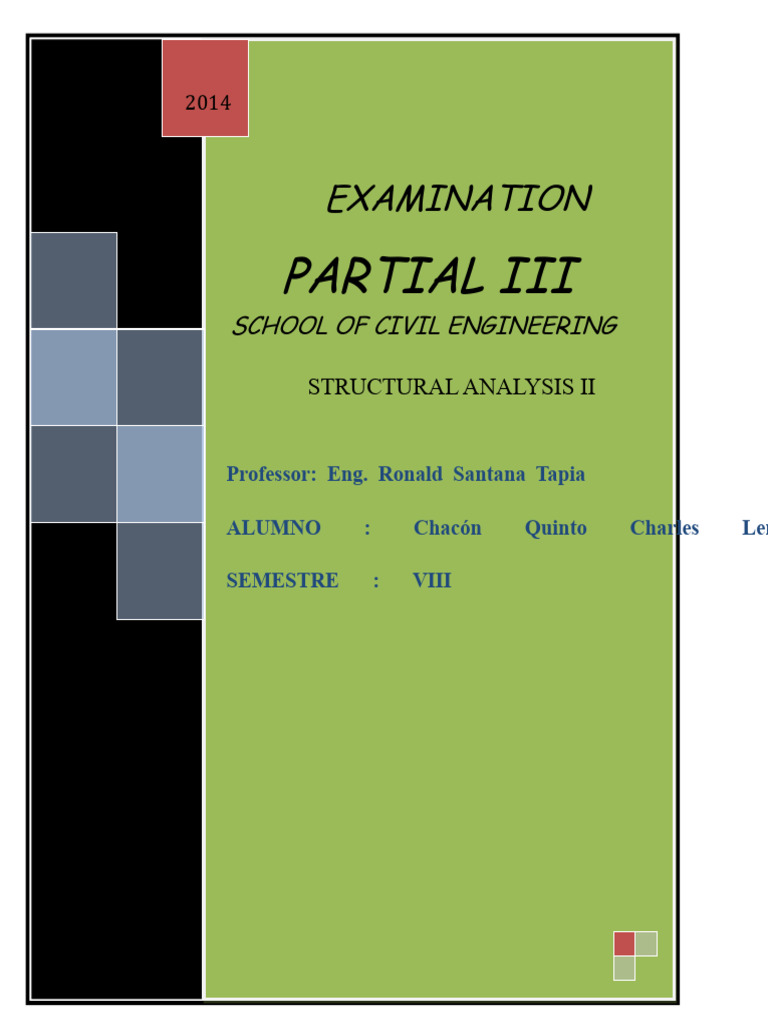 Partial Exam III (Structural Analysis II) . | PDF | Moment Magnitude ...