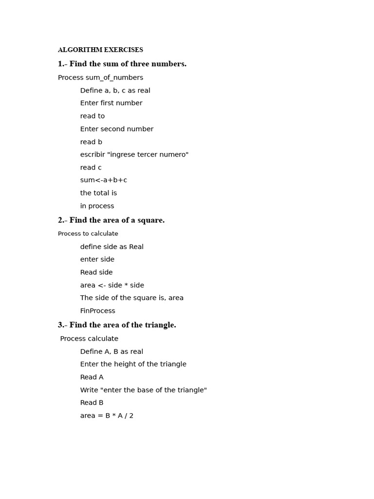 Essential Algorithm Exercises Guide | PDF