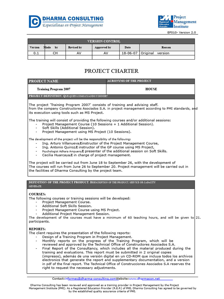 Project Charter | PDF | Project Management | Budget