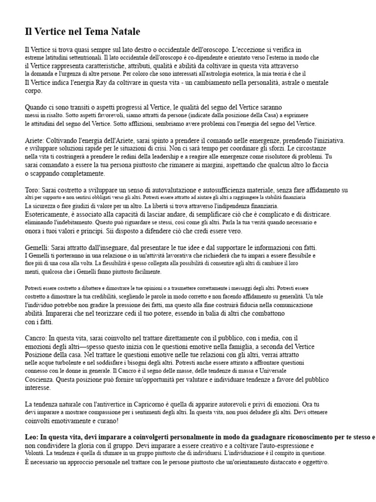 Il Vertice Nel Natale | PDF
