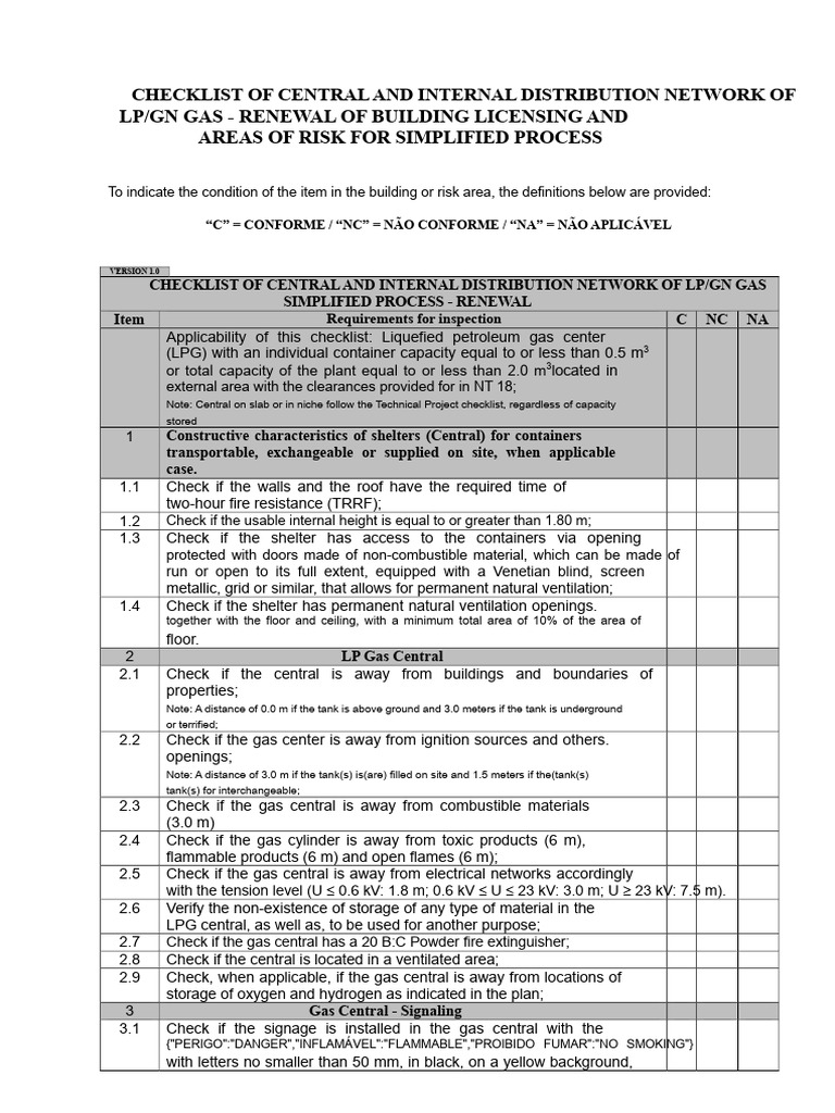 LP/GN Gas Distribution Network Checklist | PDF | Liquefied Petroleum ...